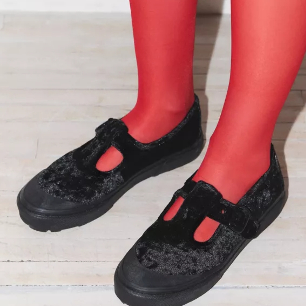 Vans Black Velvet Women's Flats